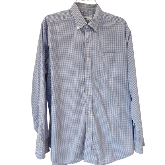 Southern Tide Men's L Gingham Check Button Down Long Sleeve Shirt Blue - Picture 1 of 7